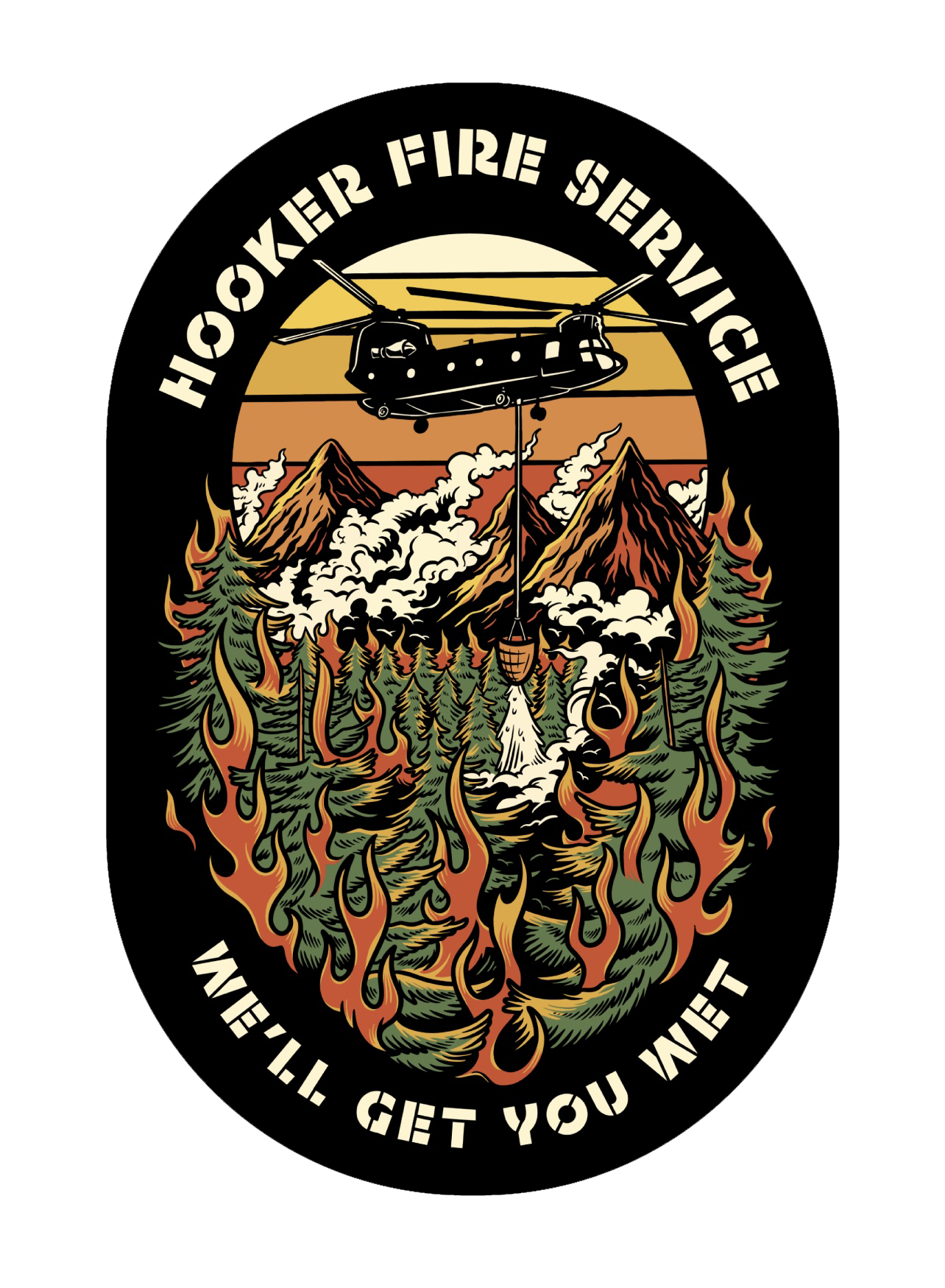 Hooker Fire Service Sticker
