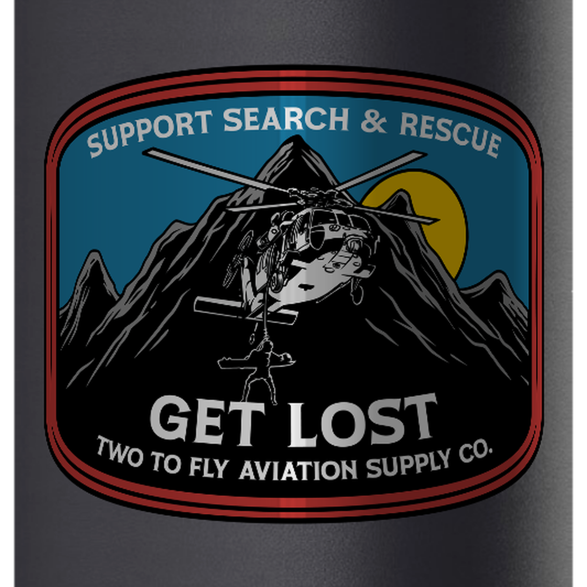Get Lost 32oz Water Bottle — Black, detail