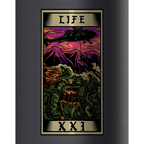 Life Tarot Card 32oz Water Bottle — Black, detail