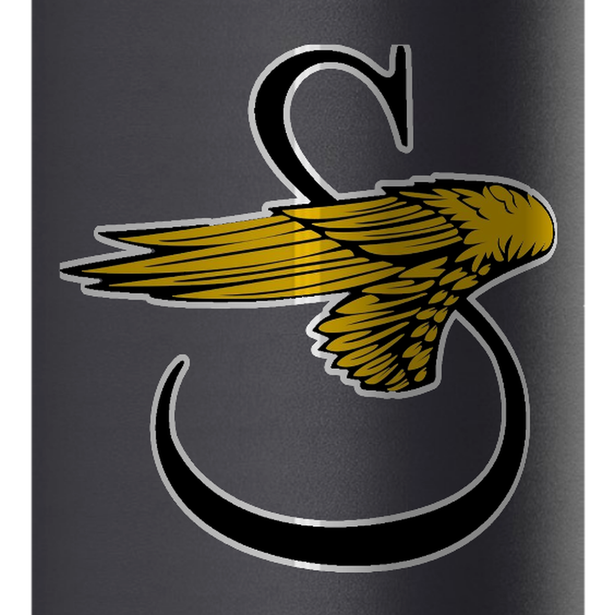 Sikorsky Winged S 32oz Water Bottle — Black, detail