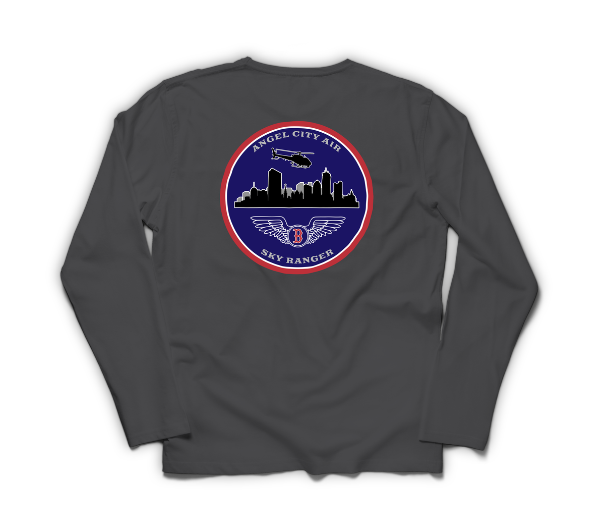 Angel City Air Long Sleeve — Dark Heather, back