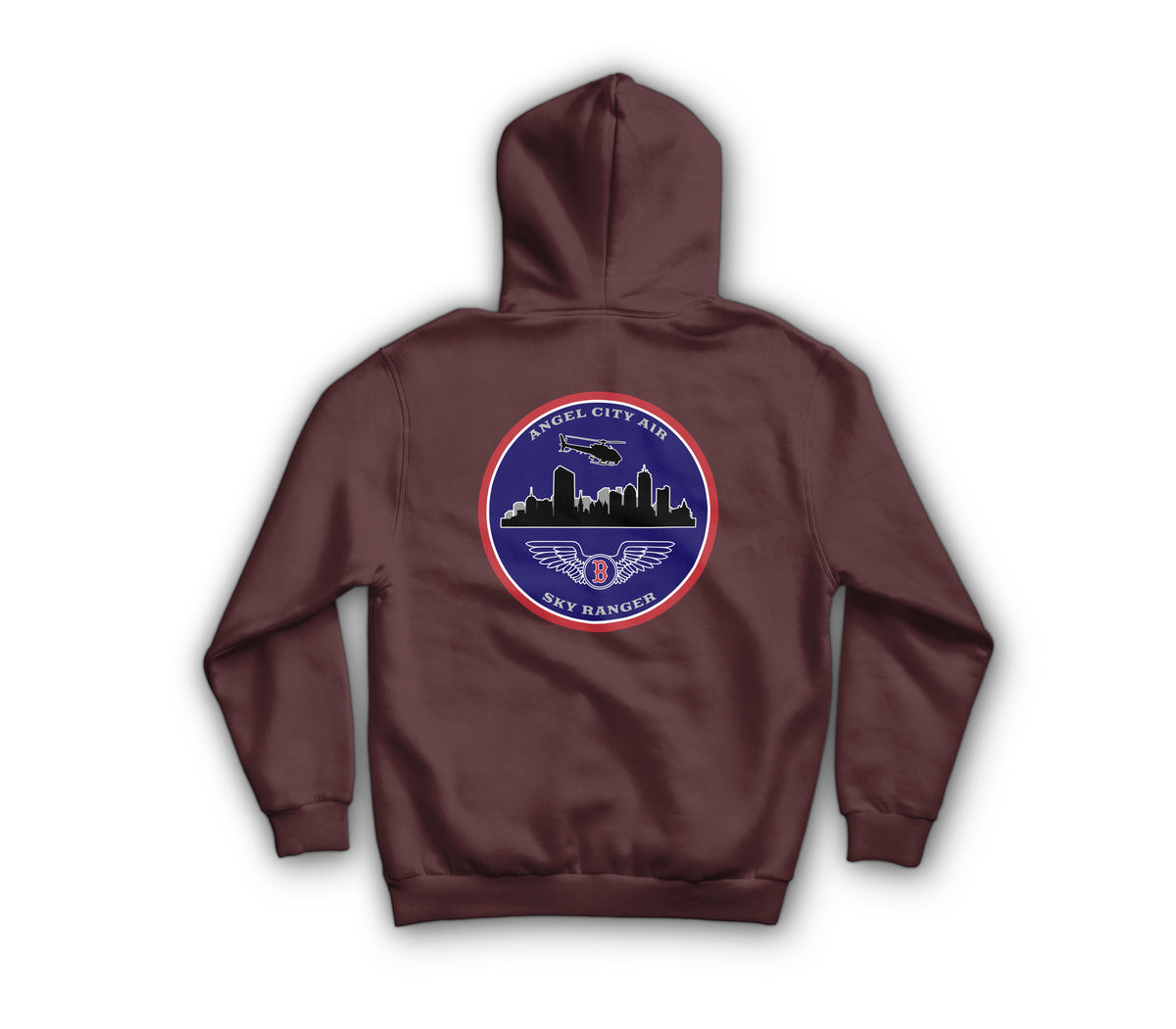 Angel City Air Hoodie — Maroon, back