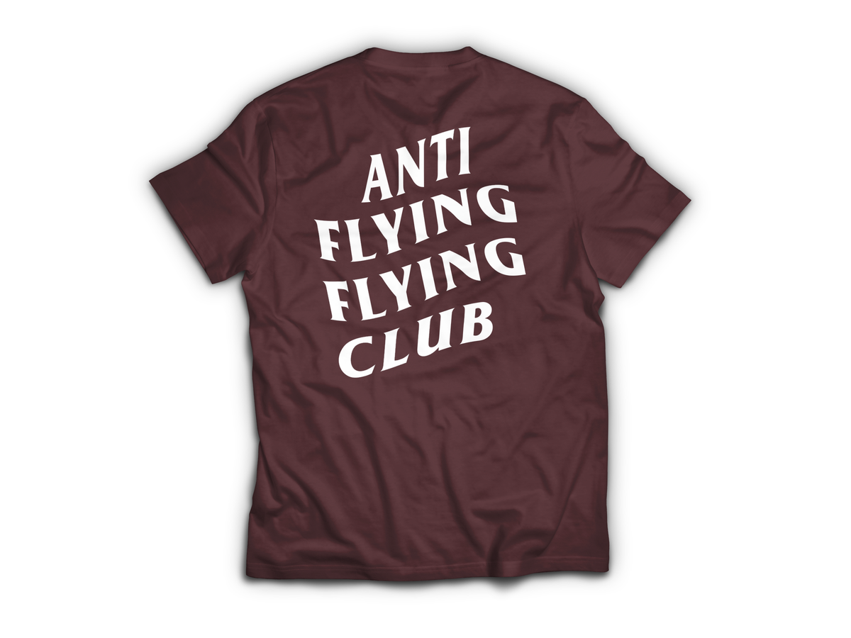 Anti Flying T-Shirt — Maroon, back