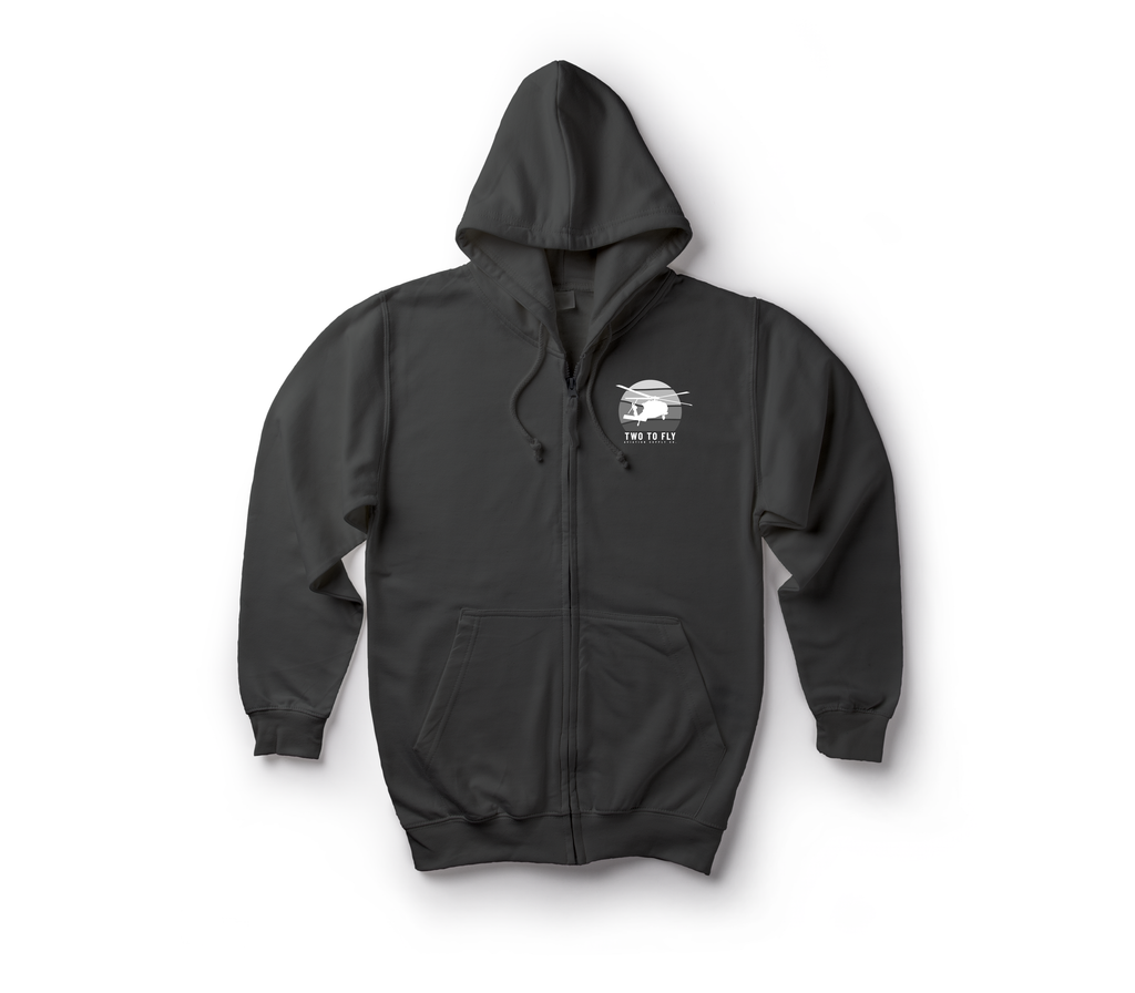 Anti Flying Zip Hoodie — Black, front