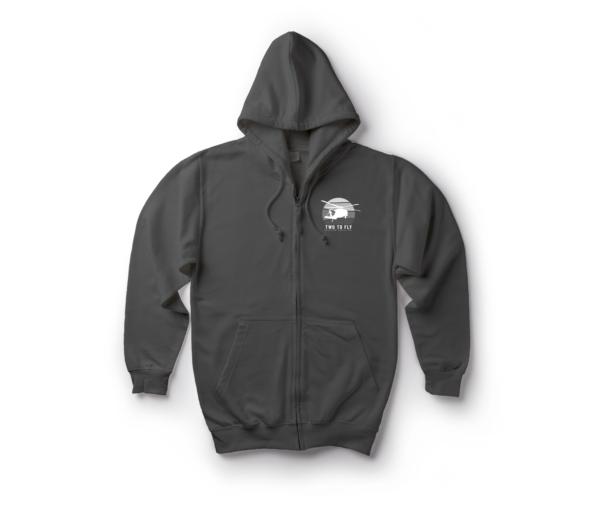 Anti Flying Zip Hoodie — Dark Heather, front
