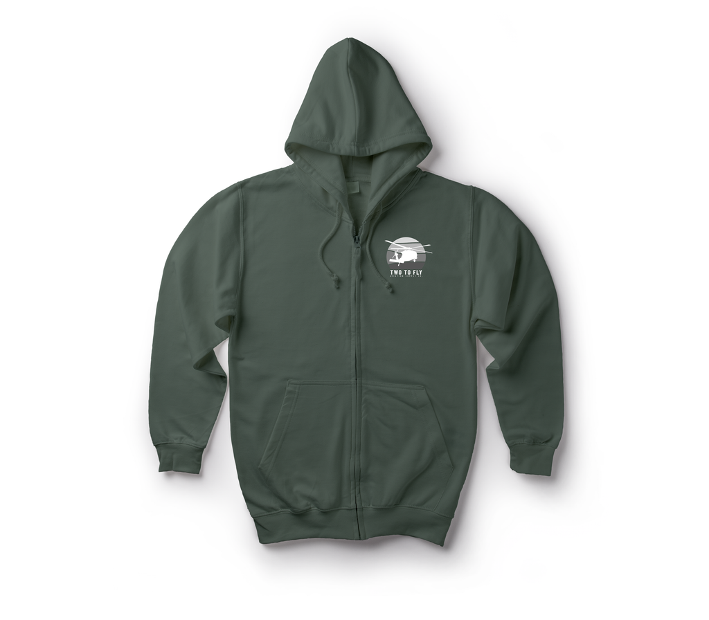 Anti Flying Zip Hoodie — Forrest Green, front