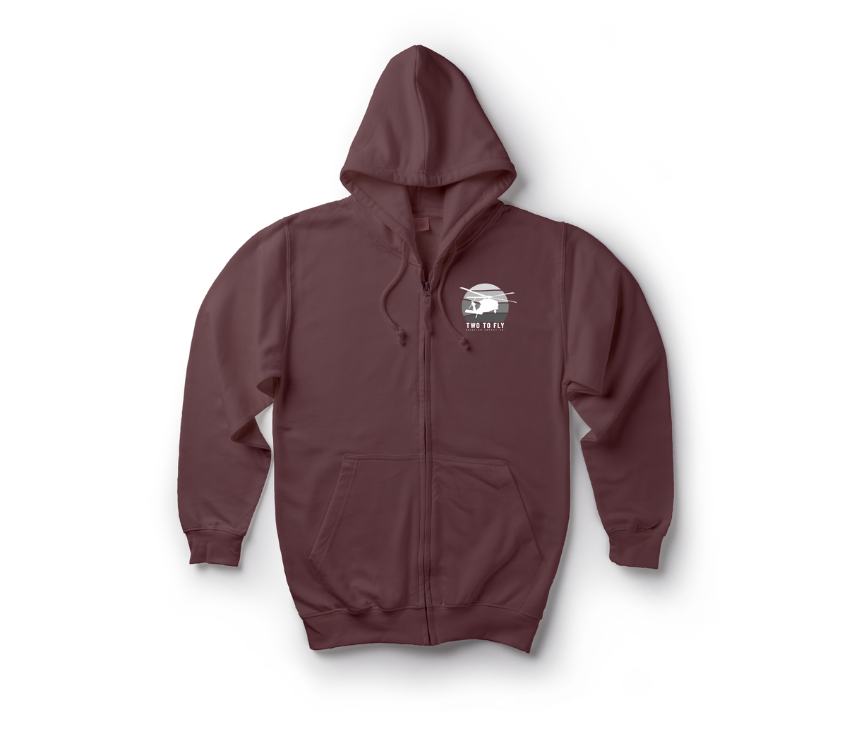 Anti Flying Zip Hoodie — Maroon, front