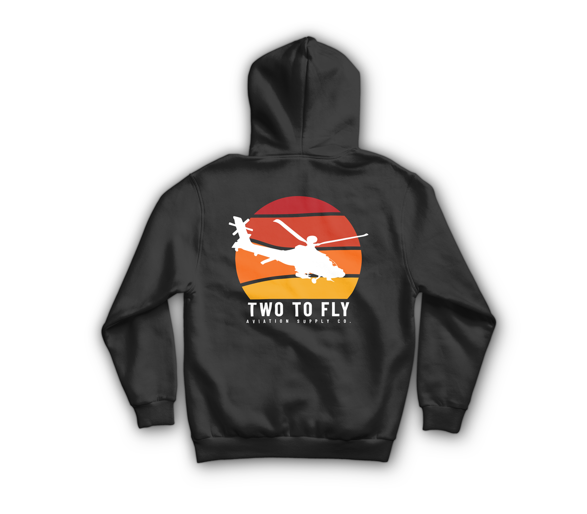 Apache Sunset Zip Hoodie — Black, back