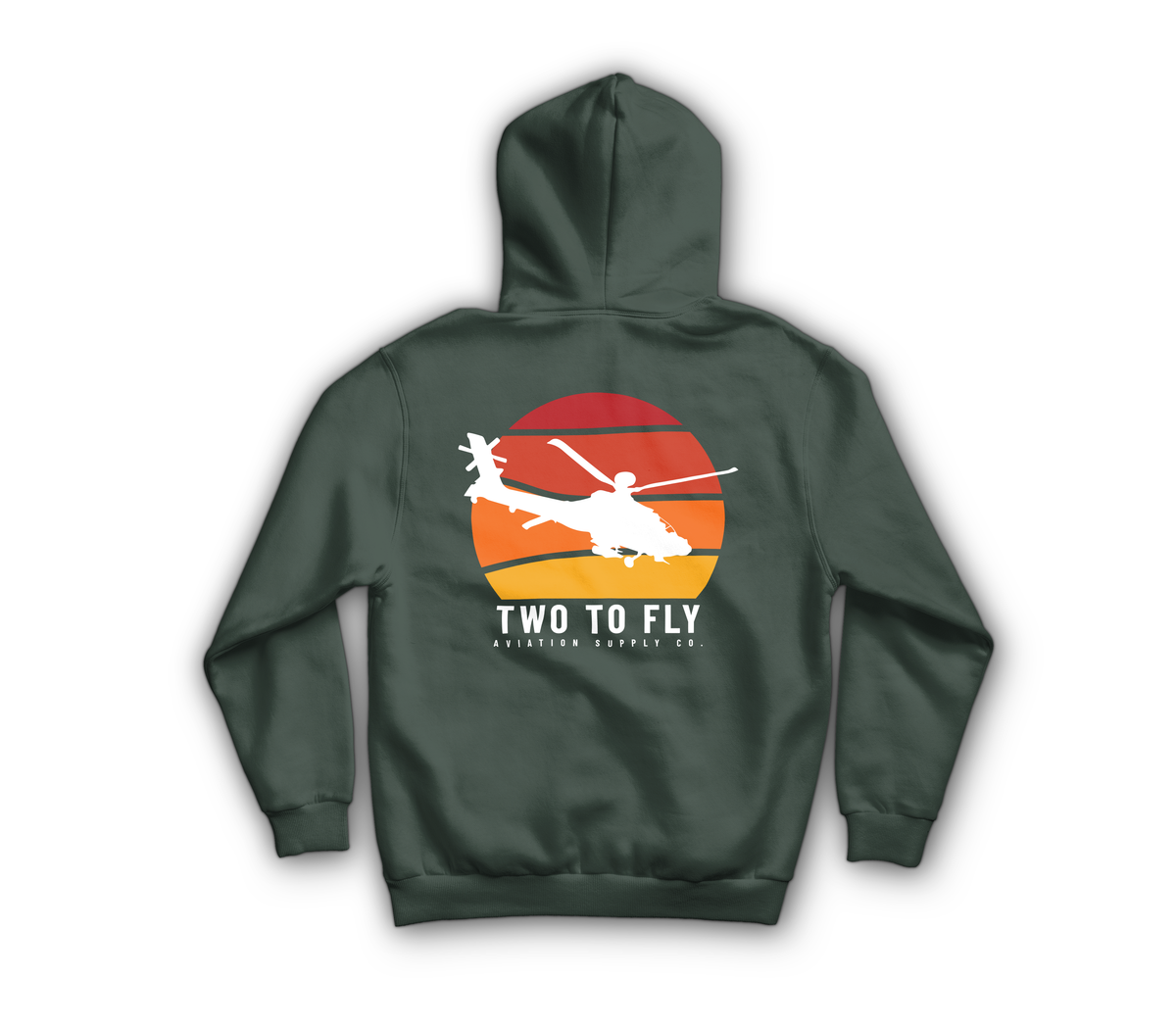 Apache Sunset Zip Hoodie — Forrest Green, back