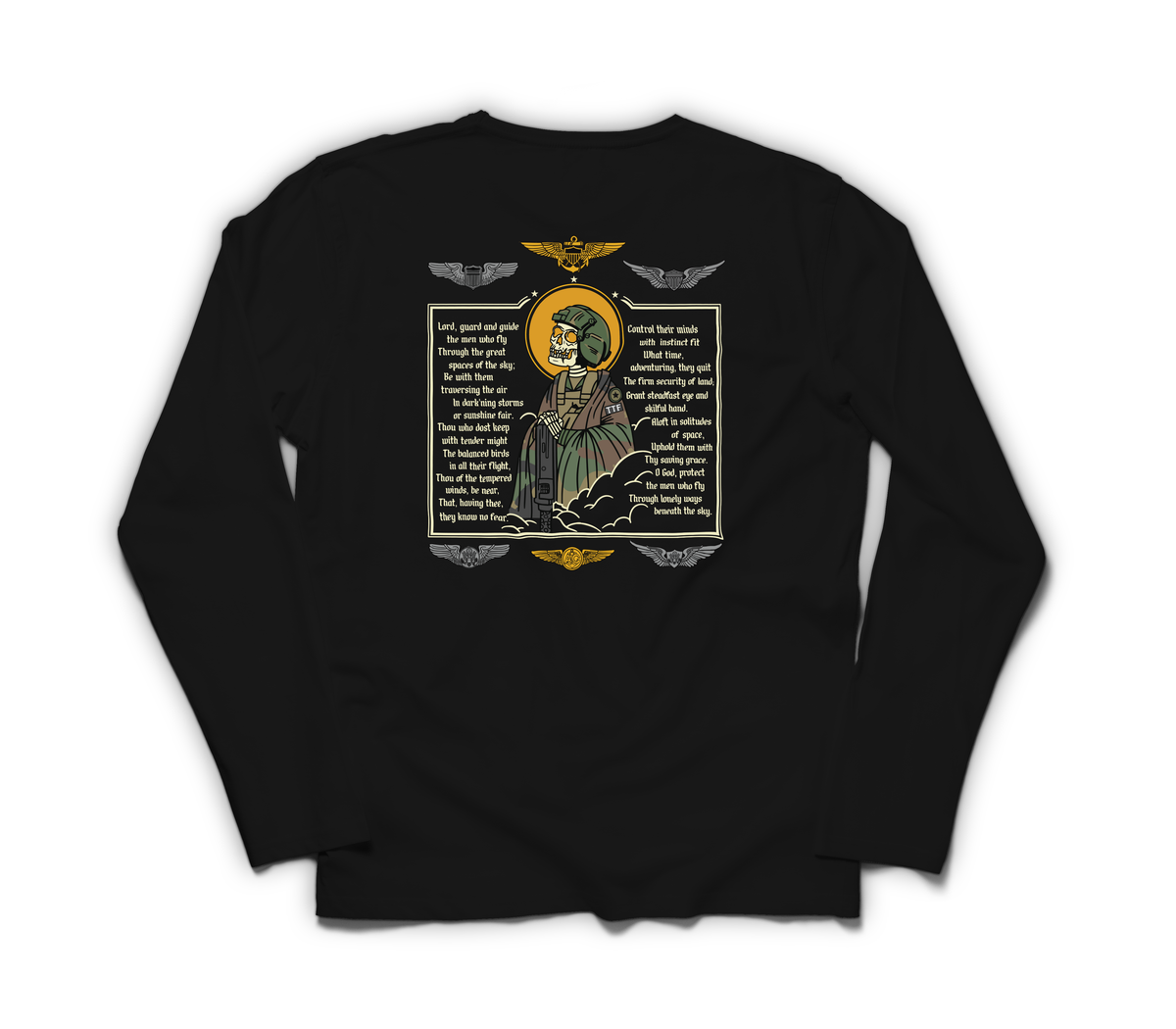 Aviator Prayer Long Sleeve — Black, back