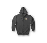 Aviator Prayer Zip Hoodie — Dark Heather, front