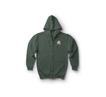 Aviator Prayer Zip Hoodie — Forrest Green, front