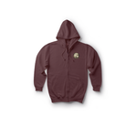 Aviator Prayer Zip Hoodie — Maroon, front