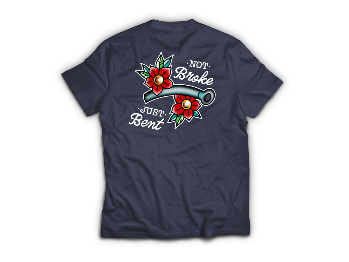 Bent Not Broken T-Shirt — Navy, back