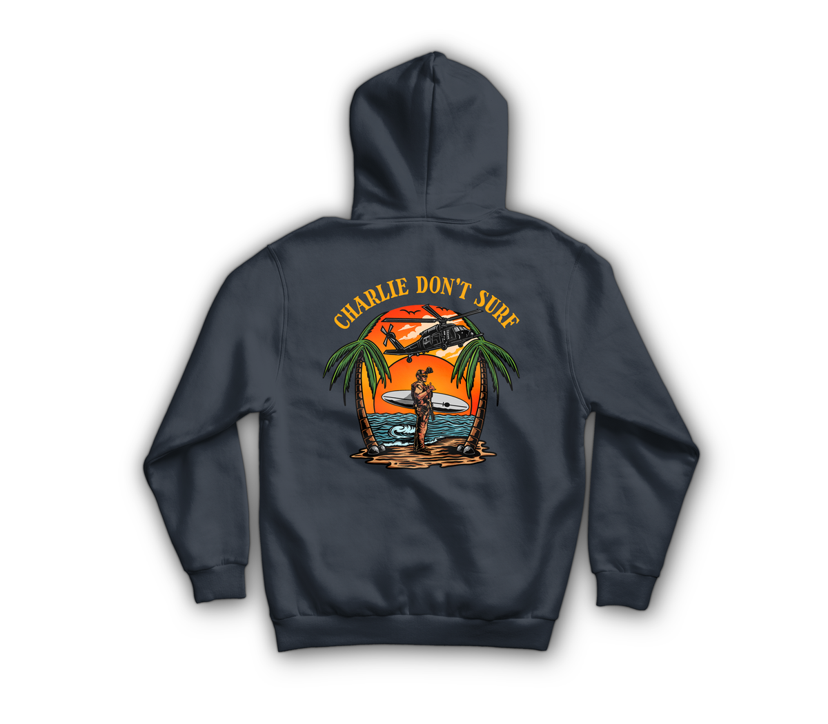 Charlie Don't Surf Hoodie — Navy, back