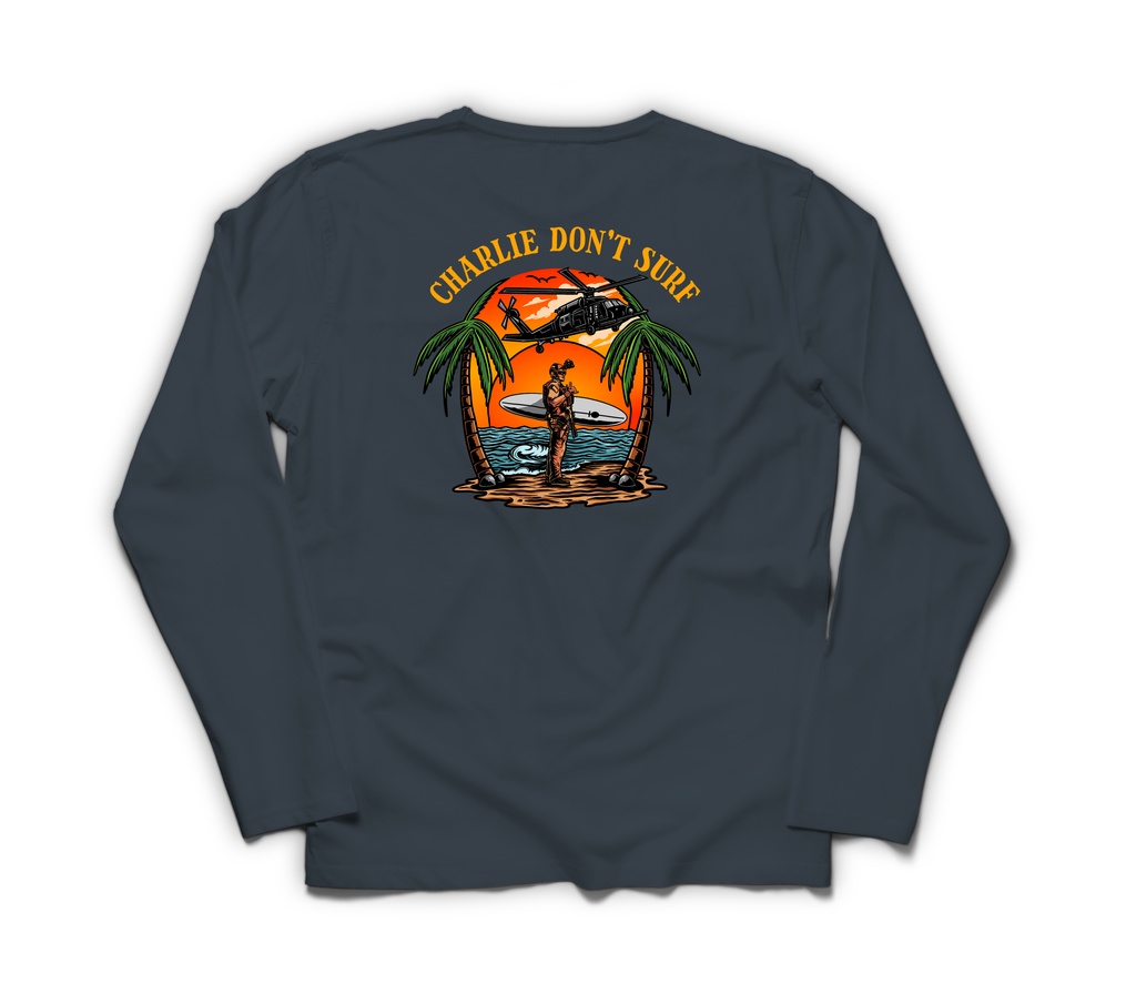 Charlie Don't Surf Long Sleeve — Navy, back