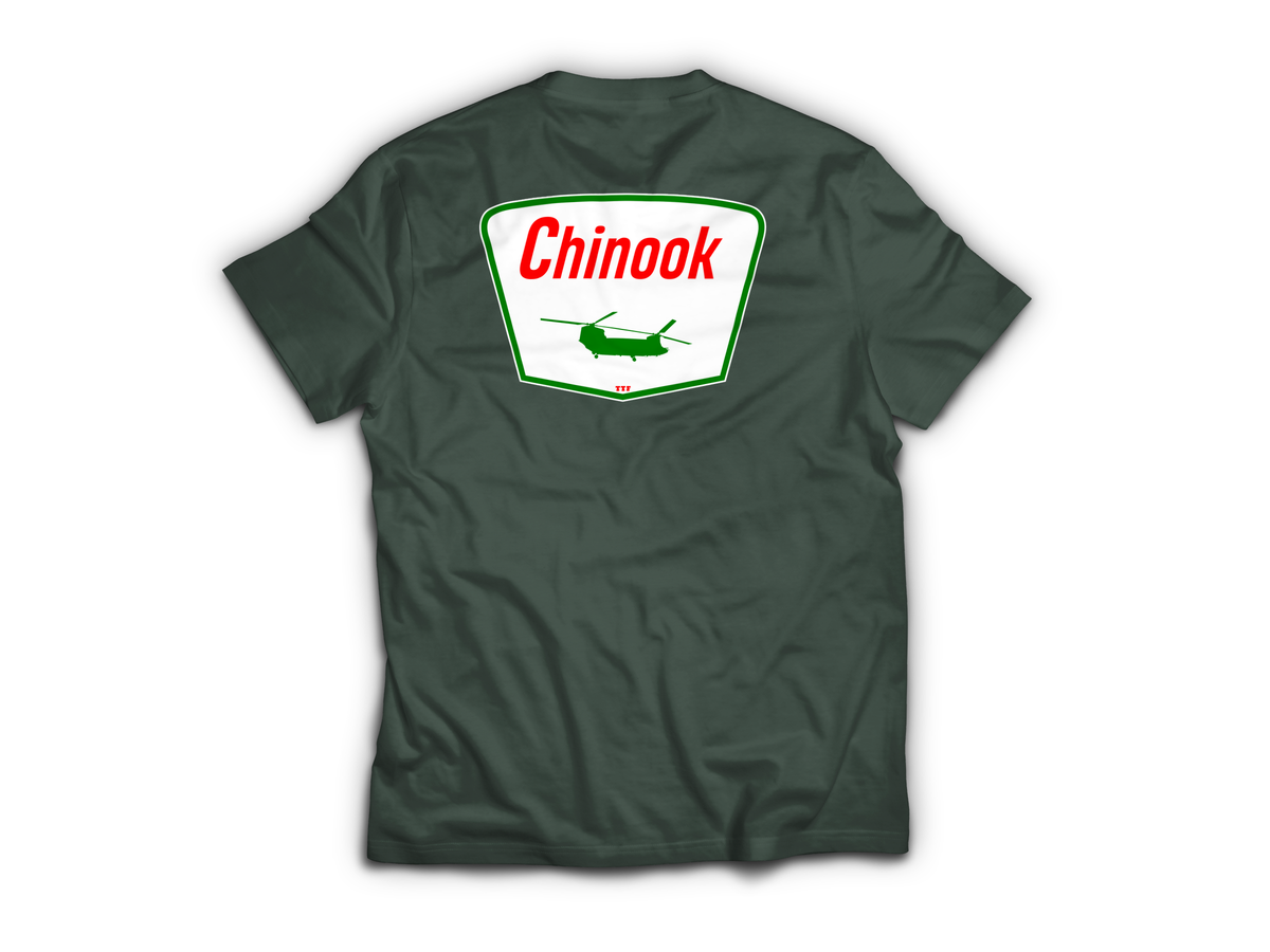 Chinook Service T-Shirt — Forrest Green, back