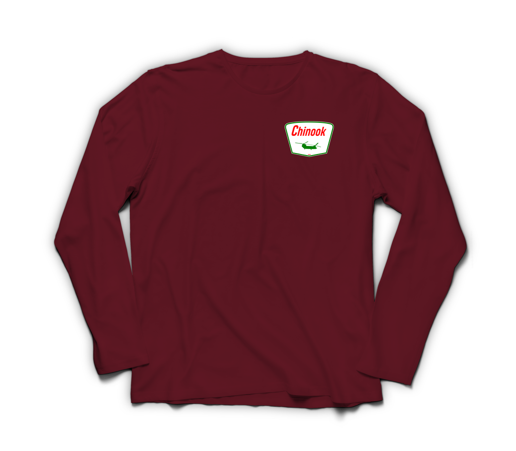 Chinook Service Long Sleeve — Maroon, front