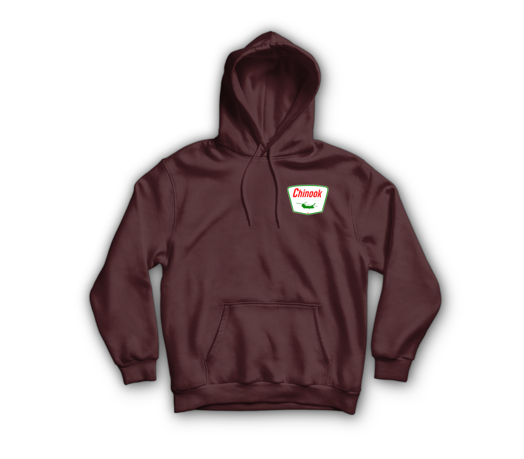 Chinook Service Hoodie — Maroon, front