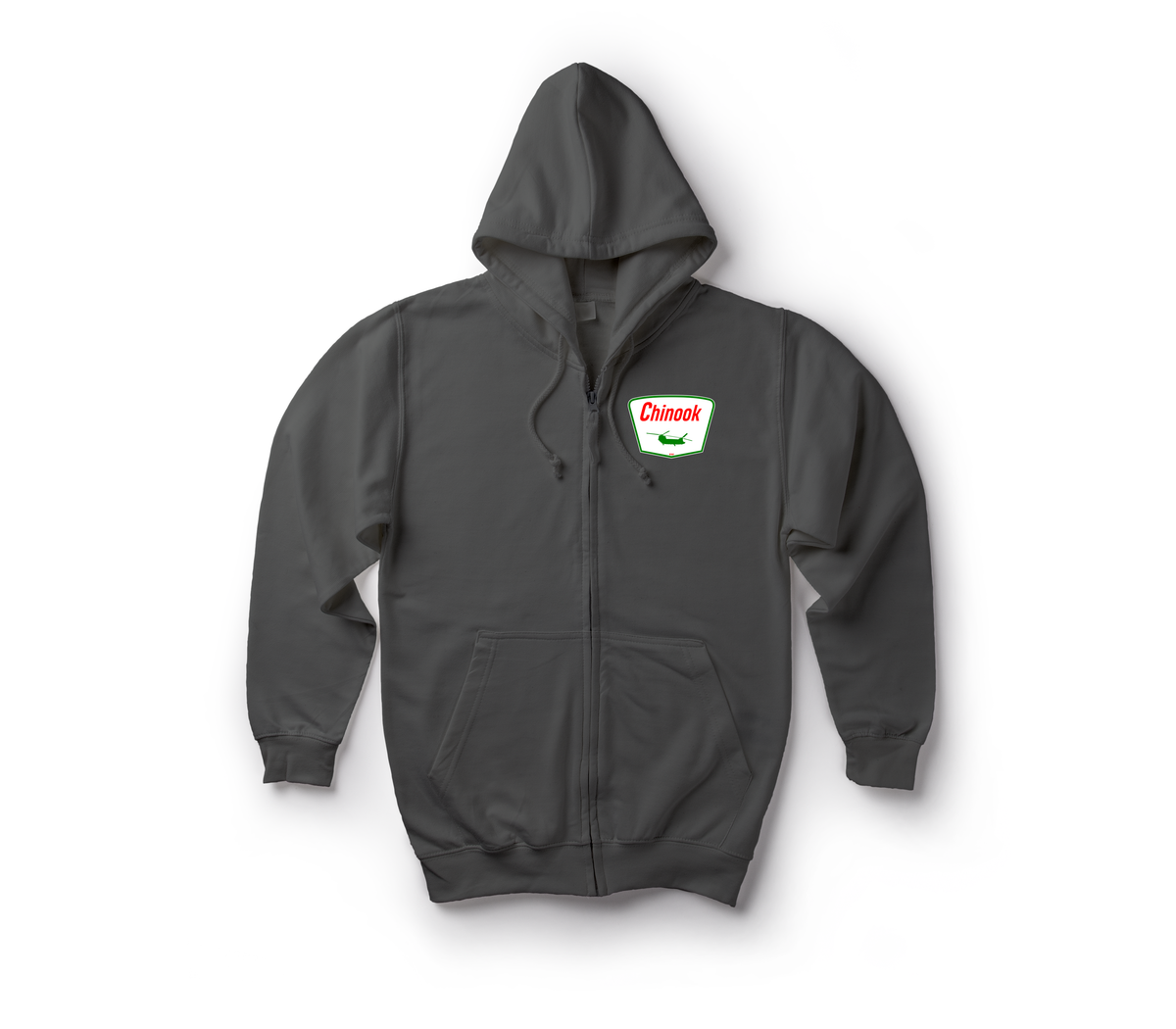 Chinook Service Zip Hoodie — Dark Heather, front