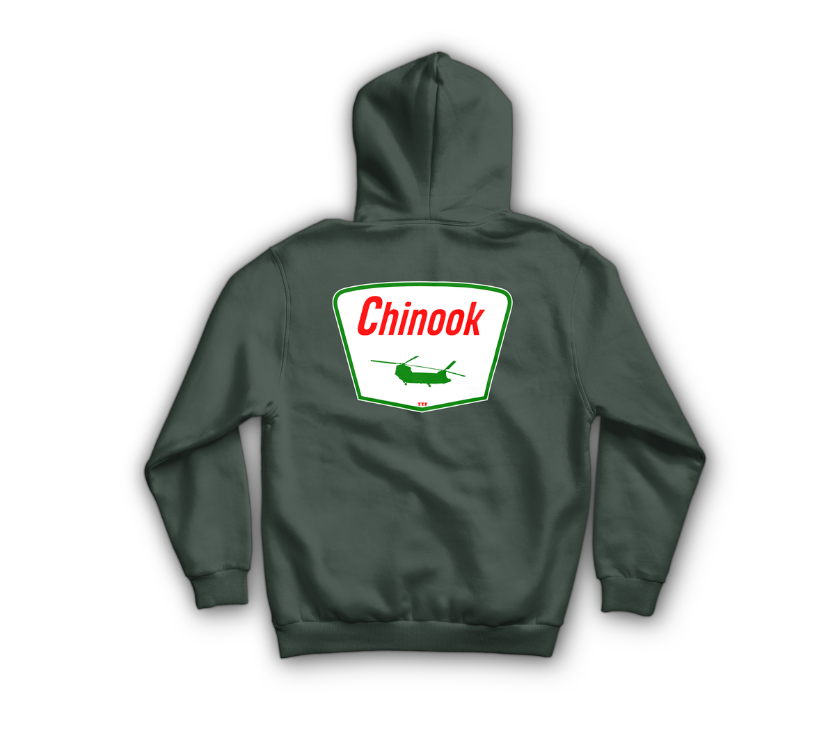 Chinook Service Zip Hoodie — Forrest Green, back