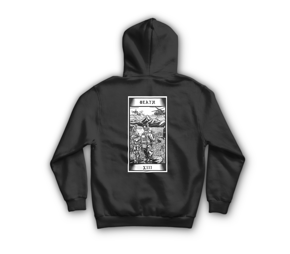 Death Tarot Card Hoodie — Black, back