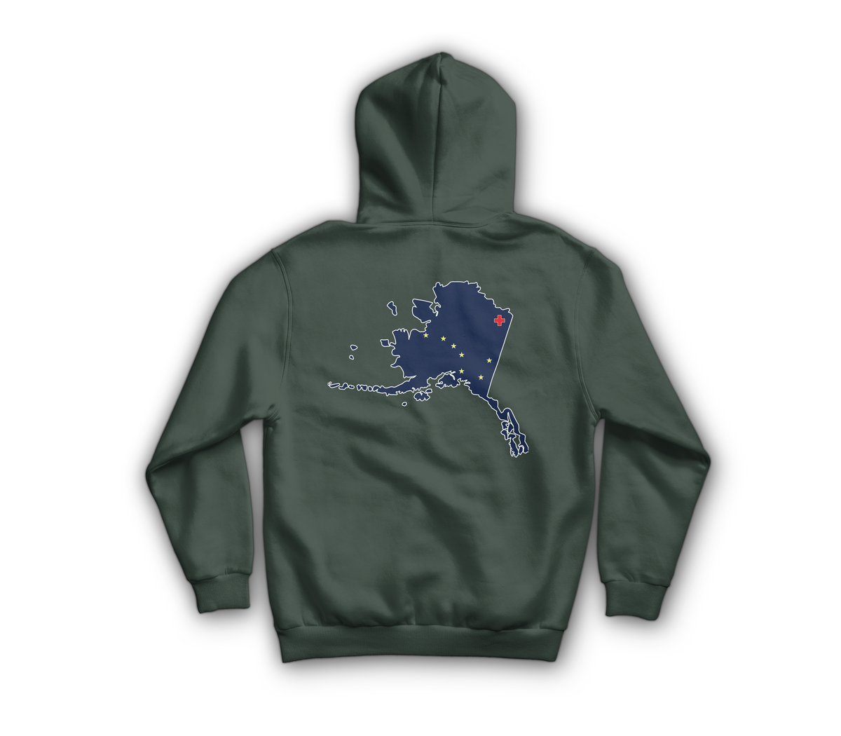 Dustoff AK V2 Zip Hoodie — Forrest Green, back