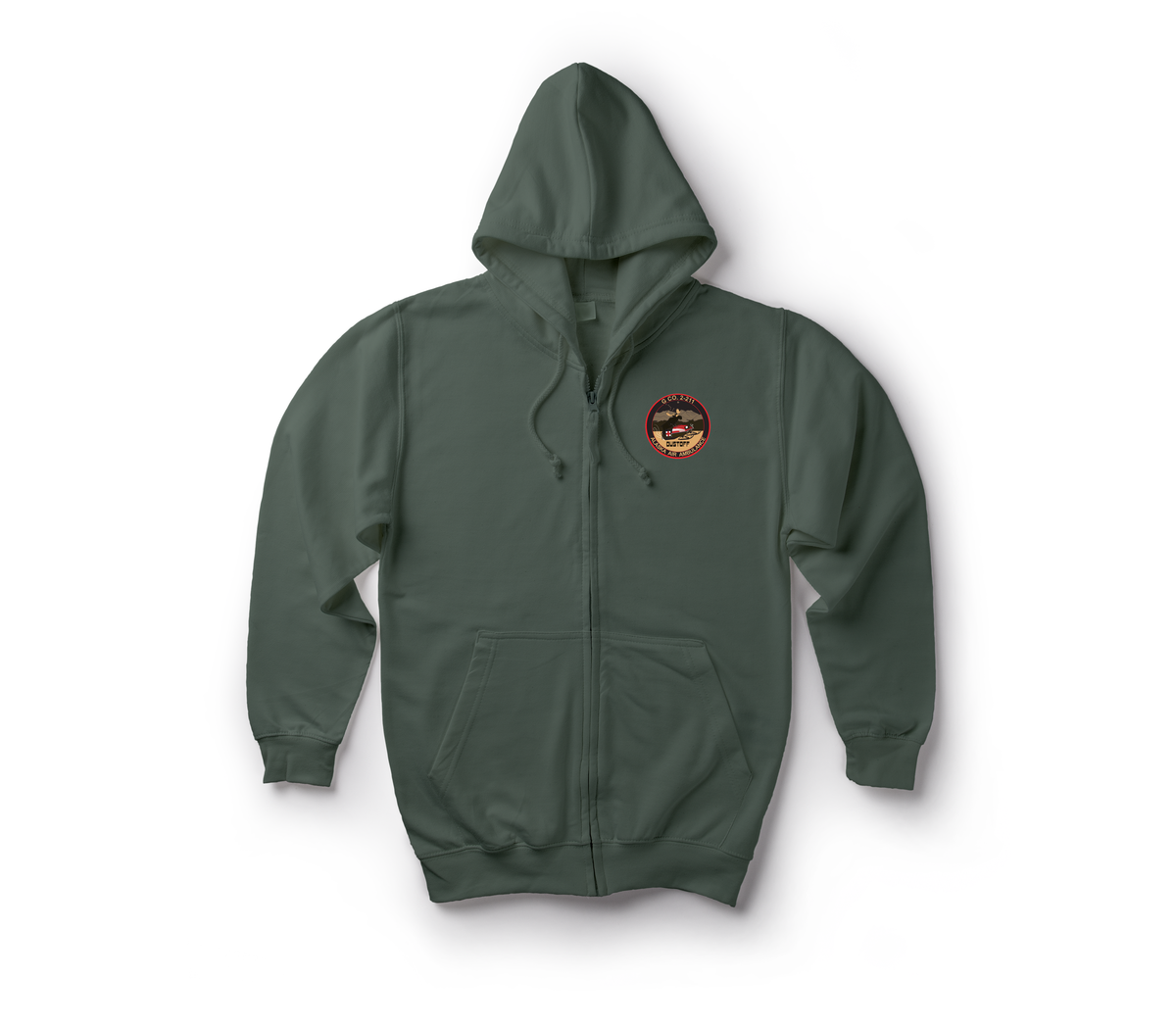 Dustoff AK V2 Zip Hoodie — Forrest Green, front