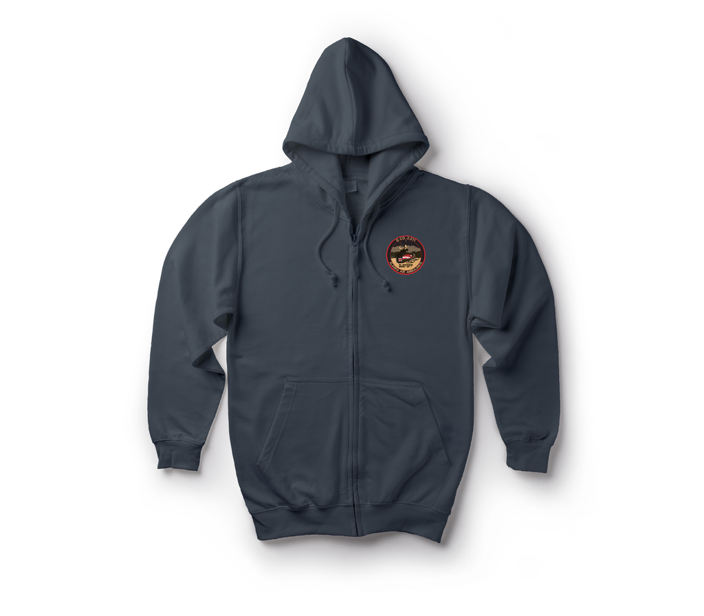 Dustoff AK V2 Zip Hoodie — Navy, front