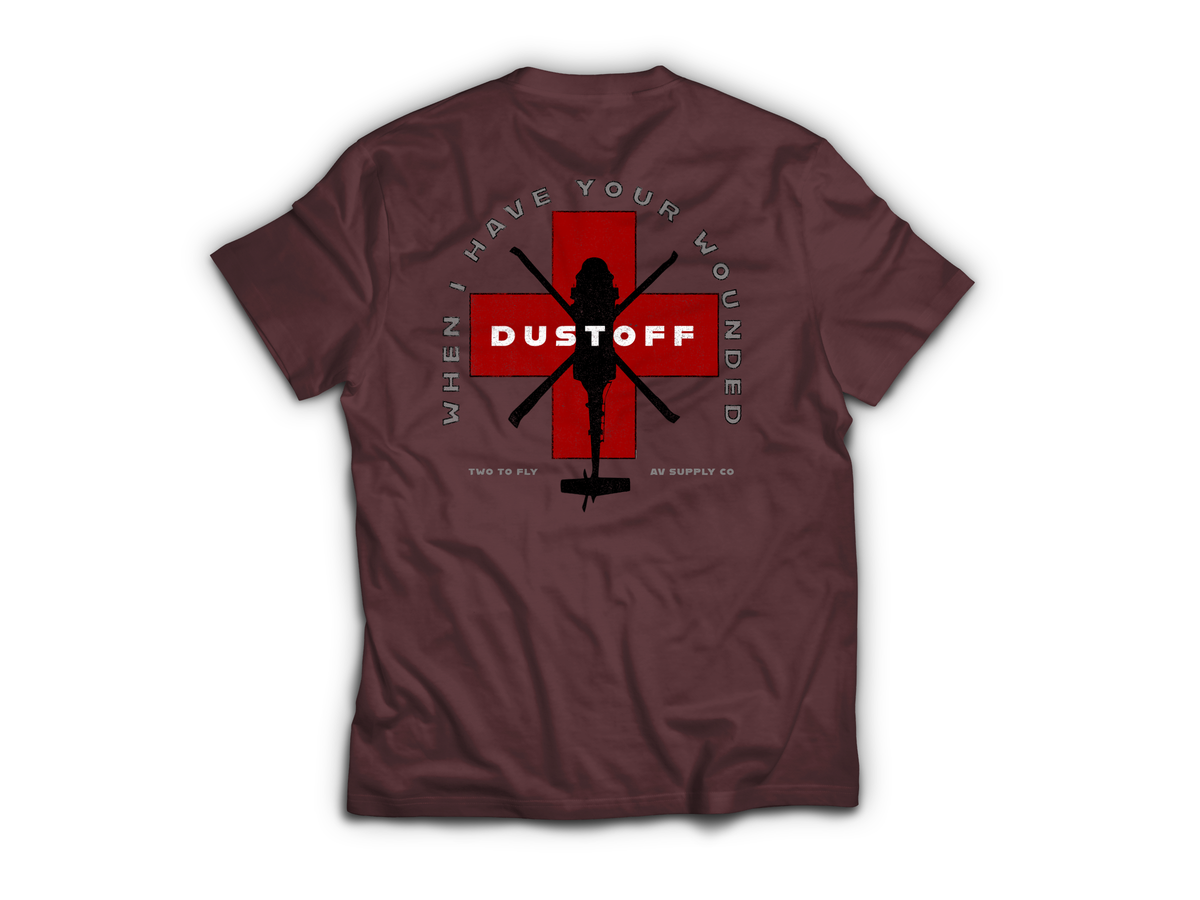 DUSTOFF T-Shirt V1 — Maroon, back
