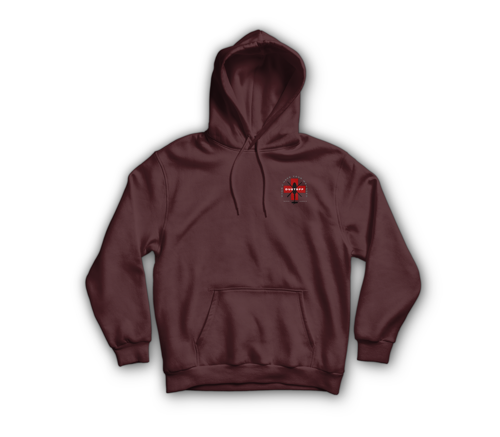 Dustoff Hoodie — Maroon, front
