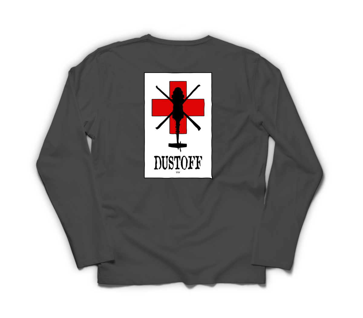 DUSTOFF V2 Long Sleeve — Dark Heather, back