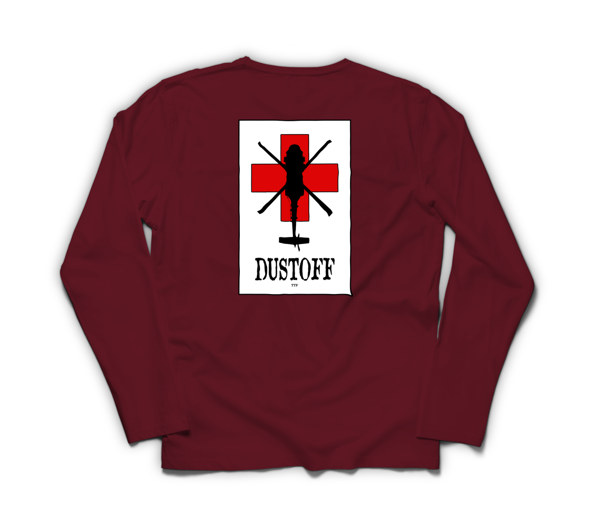 DUSTOFF V2 Long Sleeve — Maroon, back