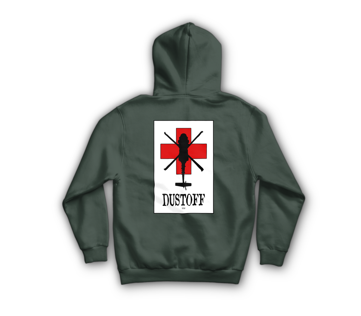 DUSTOFF V2 Zip Hoodie — Forrest Green, back