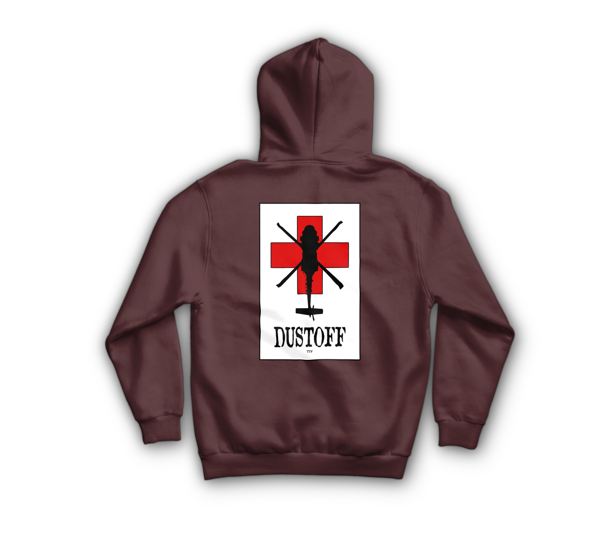 DUSTOFF V2 Zip Hoodie — Maroon, back