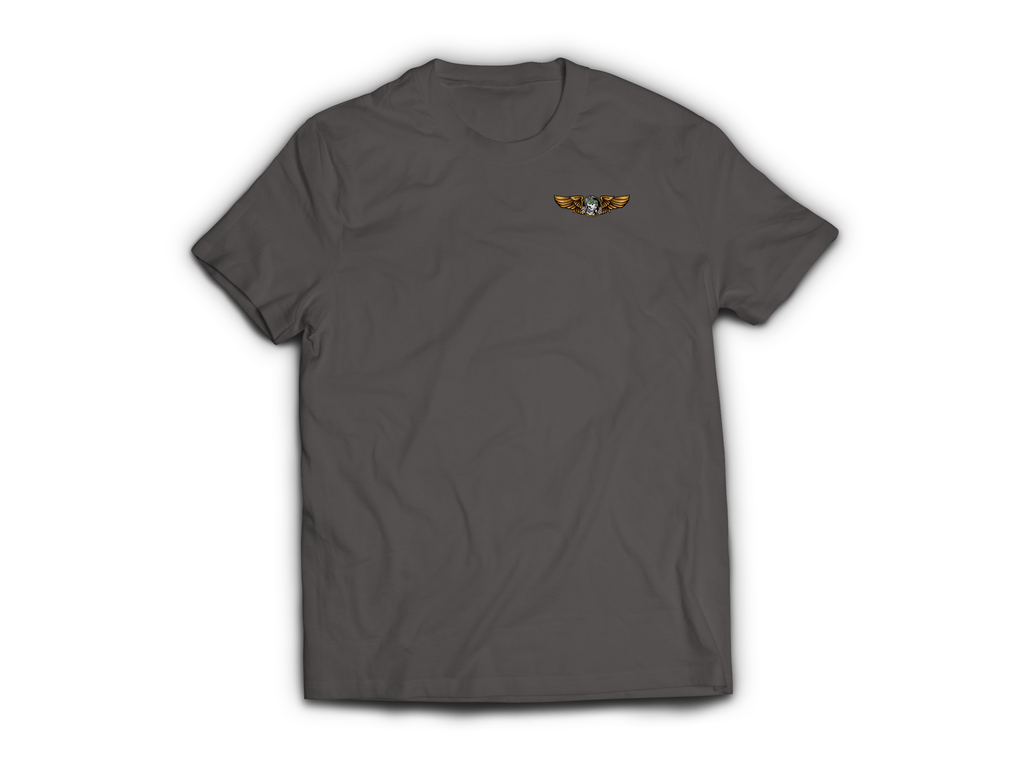 Fly Till I Die T-Shirt — Charcoal, front