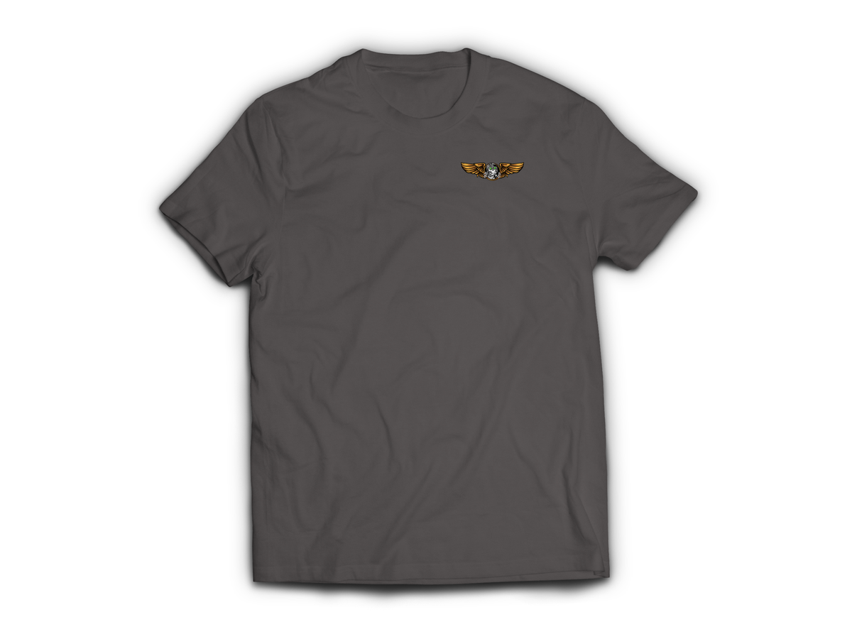 Fly Till I Die T-Shirt — Charcoal, front