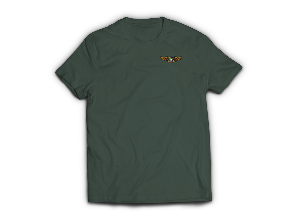 Fly Till I Die T-Shirt — Forrest Green, front