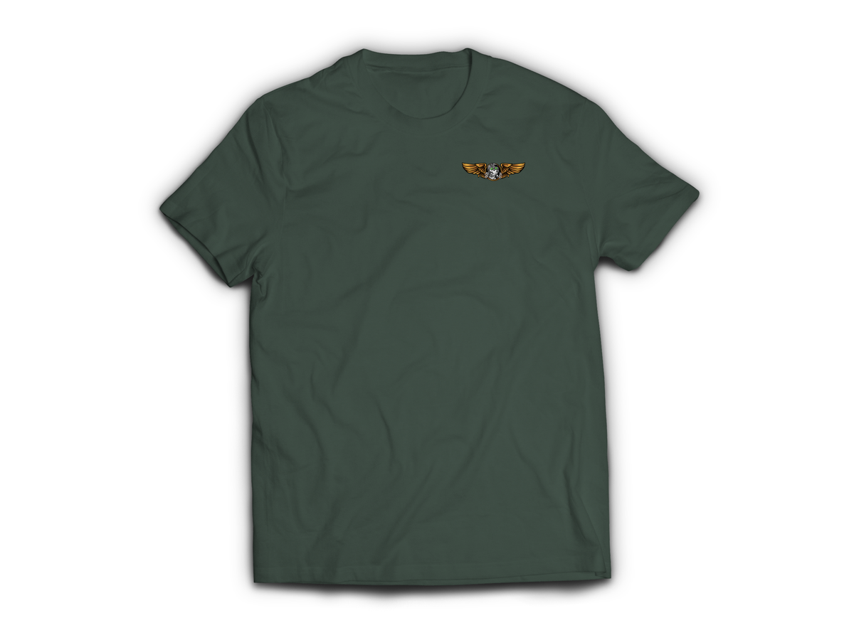 Fly Till I Die T-Shirt — Forrest Green, front