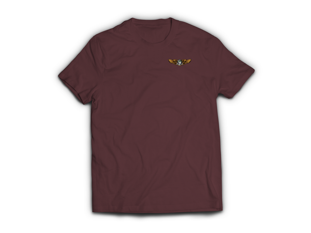 Fly Till I Die T-Shirt — Maroon, front