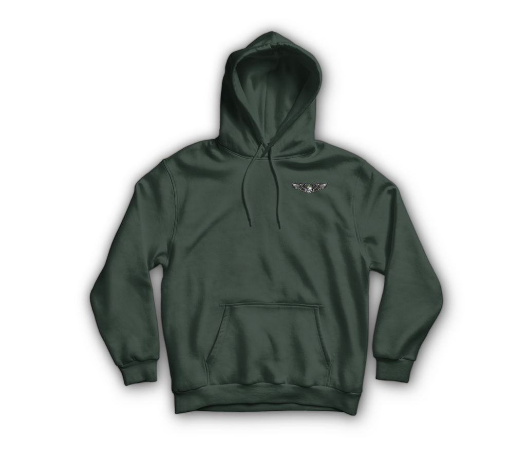 Fly Till I Die Hoodie — Forrest Green, front