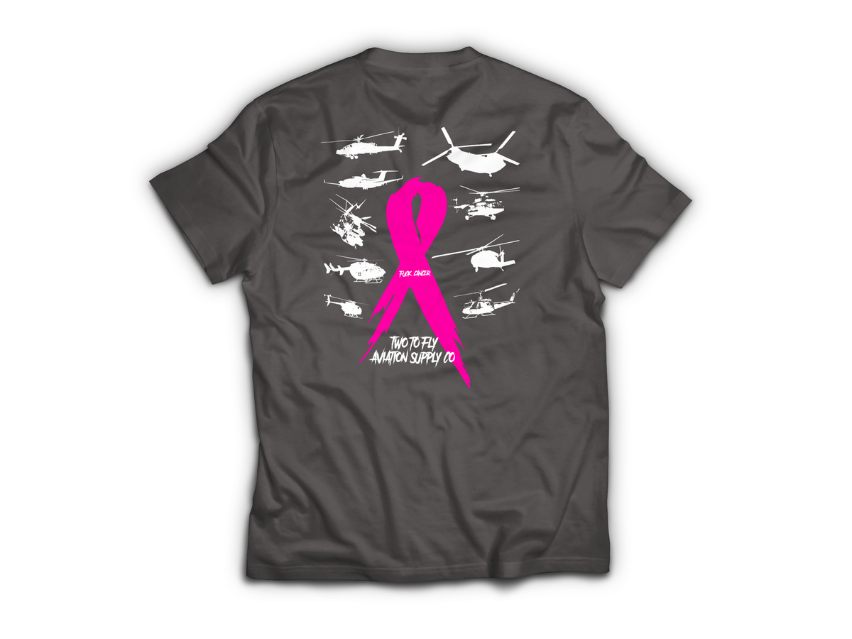 Fuck Cancer Charity T-Shirt — Charcoal, back