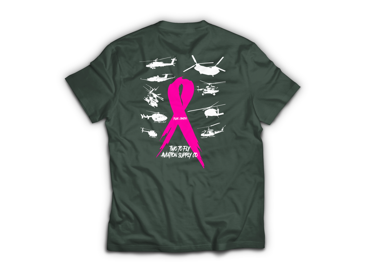 Fuck Cancer Charity T-Shirt — Forrest Green, back