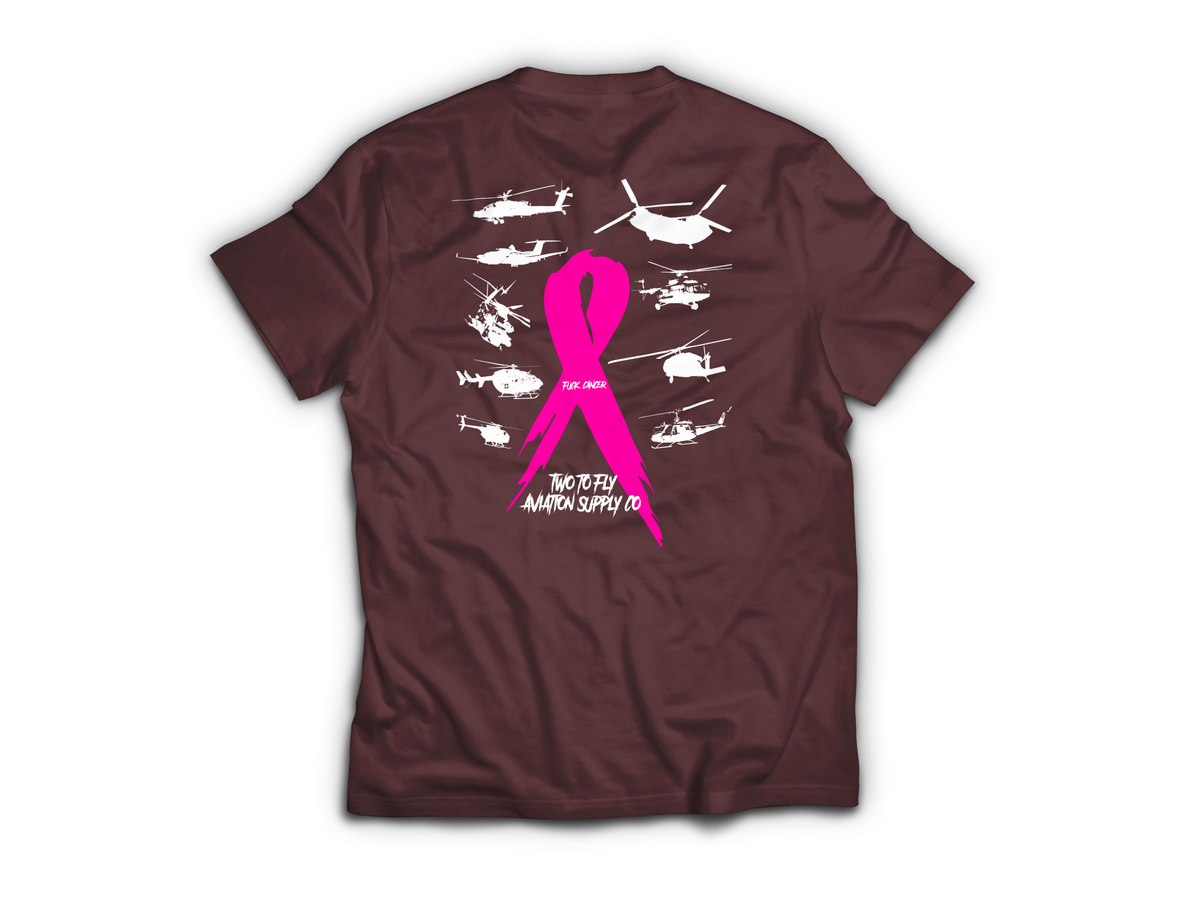 Fuck Cancer Charity T-Shirt — Maroon, back