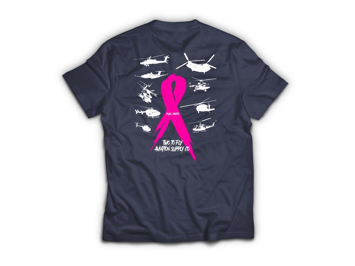 Fuck Cancer Charity T-Shirt — Navy, back