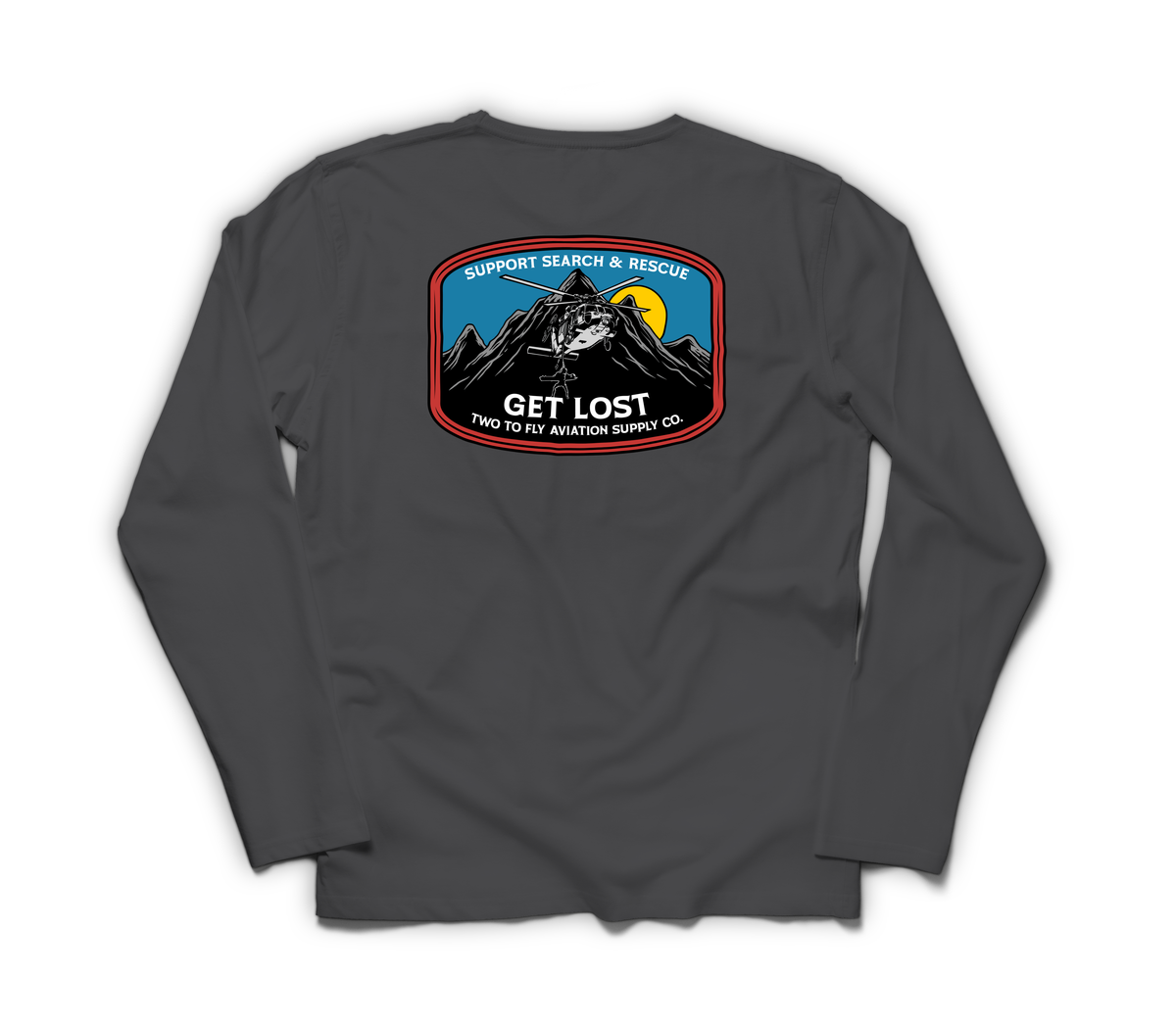 Get Lost V2 Long Sleeve — Dark Heather, back