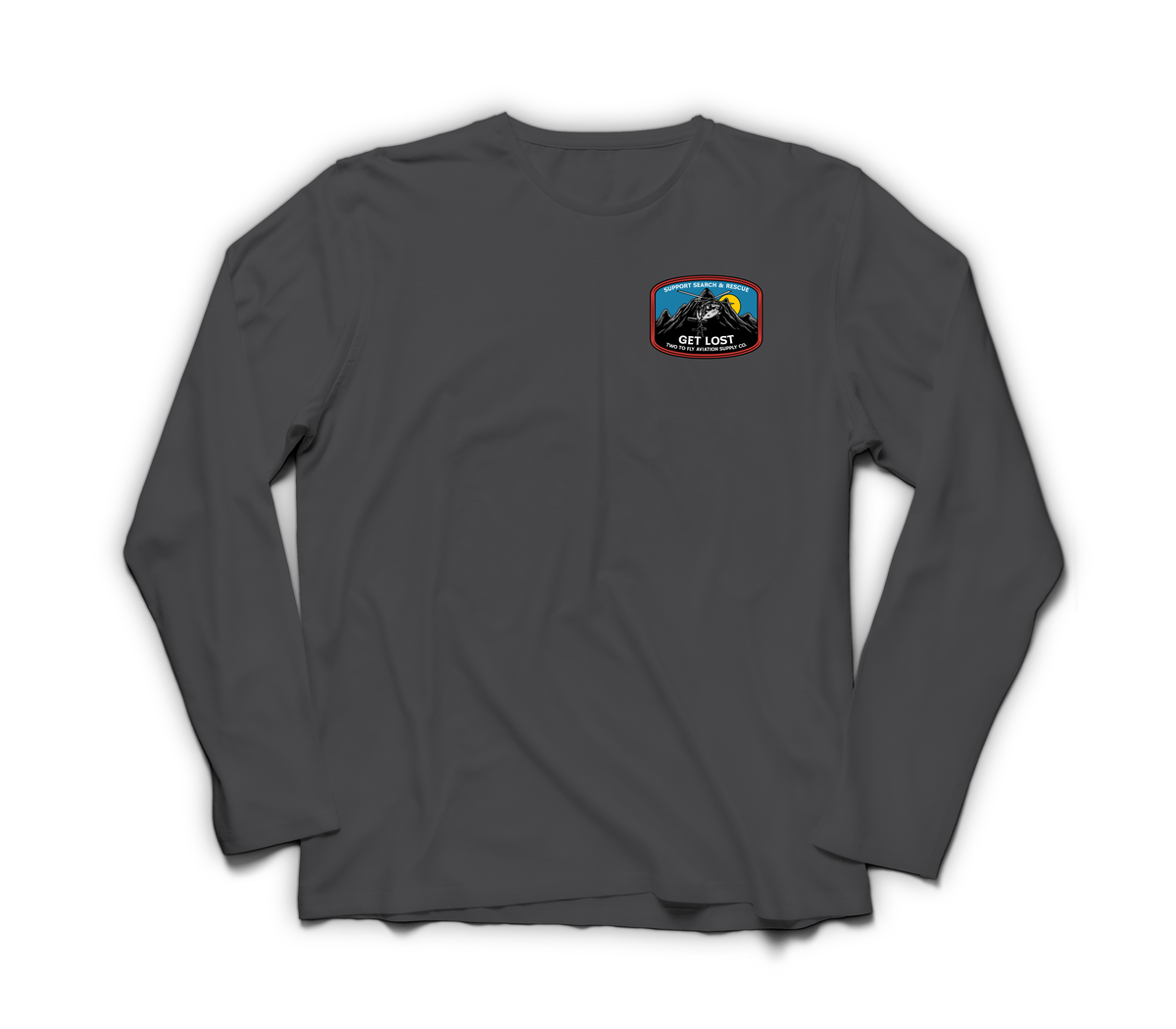 Get Lost V2 Long Sleeve — Dark Heather, front