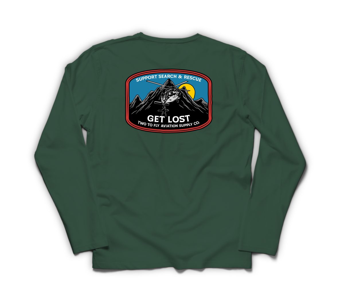Get Lost V2 Long Sleeve — Forrest Green, back