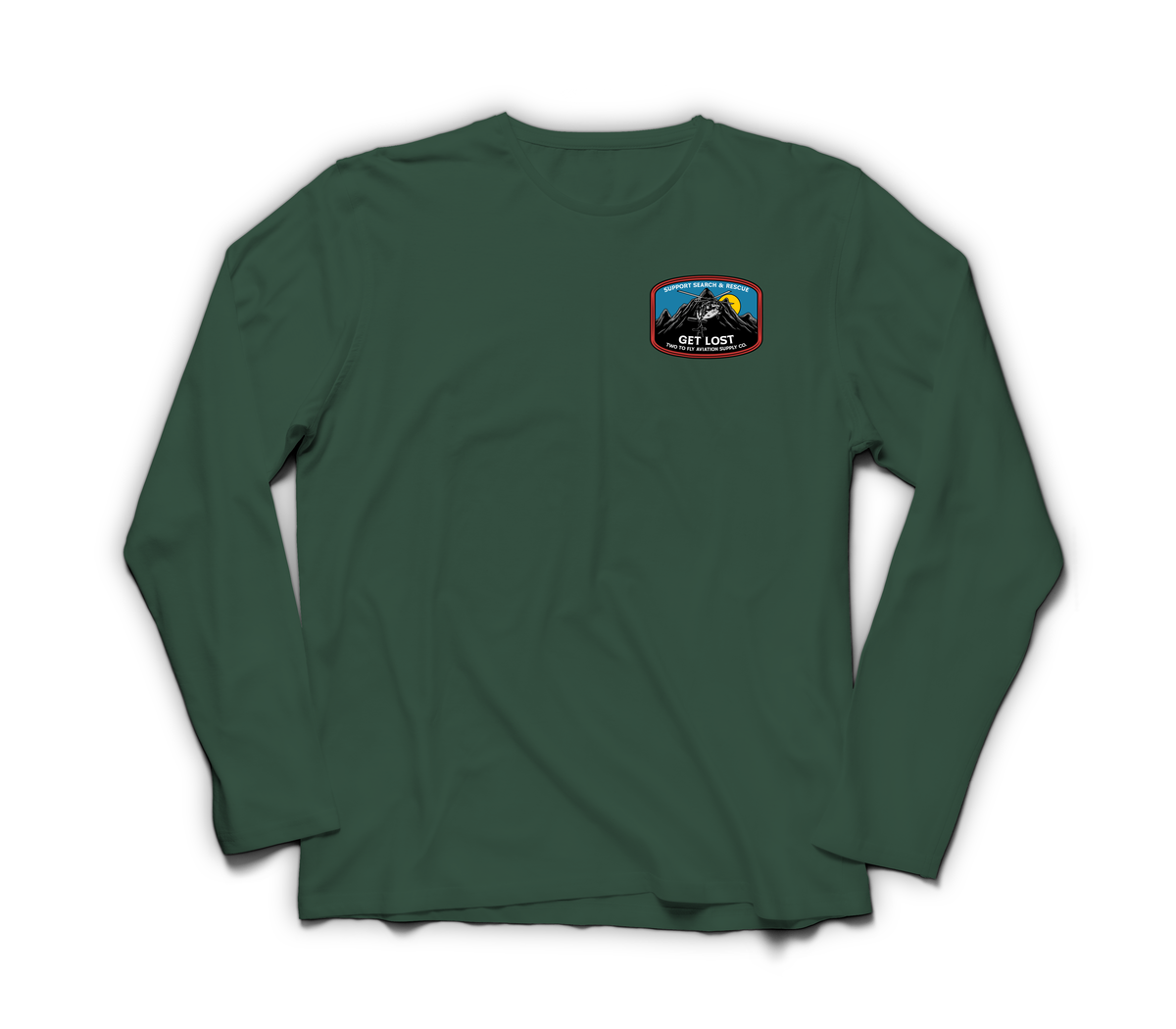 Get Lost V2 Long Sleeve — Forrest Green, front