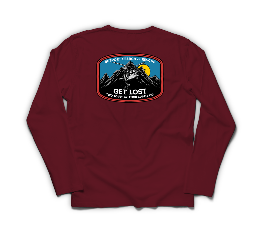 Get Lost V2 Long Sleeve — Maroon, back